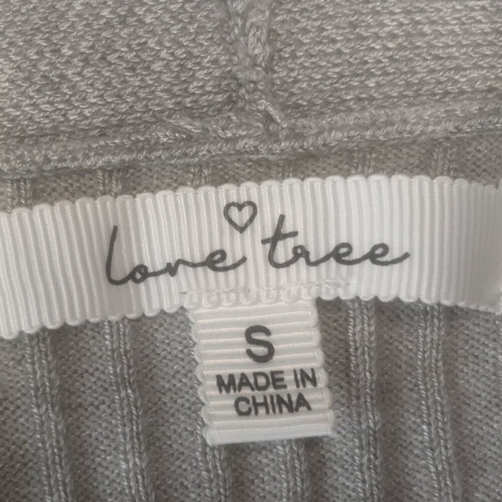 Love Tree Size Small Gray Ribbed Cardigan - Picture 10 of 14